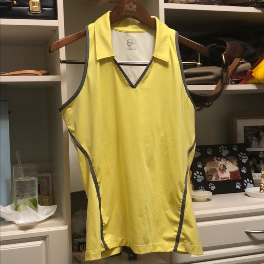 Yellow gold tank top with built in bra